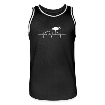 Storks Storks Heartbeat ECG Heartbeat Stork - Men's Basketball Jersey - black/white - Front - AI Model Male 185 dark (185cm)