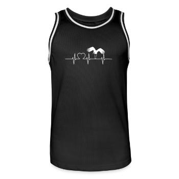 Cigognes Cigognes Heartbeat ECG Heartbeat Stork - Maillot de basket Homme - noir/blanc - Devant - AI Model Male 185 dark (185cm)