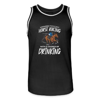Pferderennen Reiten Trinken - Männer Basketball-Trikot - Schwarz/Weiß - Vorne - AI Model Male 185 dark (185cm)