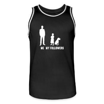 Je veux dire les adeptes chien et fille chiens - Maillot de basket Homme - noir/blanc - Devant - AI Model Male 185 dark (185cm)