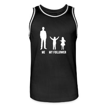 Moi et mes disciples pour les hommes fils et fille - Maillot de basket Homme - noir/blanc - Devant - AI Model Male 185 dark (185cm)