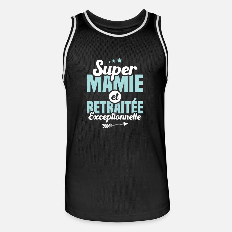 Super mamie et retraitée exceptionnelle - Maillot de basket Homme - noir/blanc