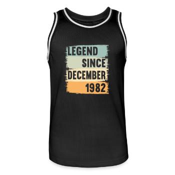 Né en décembre 1982 40 ans 40s 40e anniversaire - Maillot de basket Homme - noir/blanc - Devant - AI Model Male 185 dark (185cm)