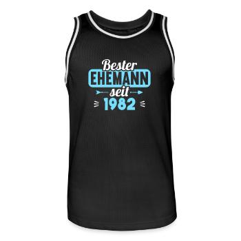 Beste Ehefrau Bester Ehemann seit 1982 - Männer Basketball-Trikot - Schwarz/Weiß - Vorne - AI Model Male 185 dark (185cm)