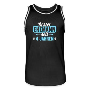 Beste Ehefrau Bester Ehemann seit 4 Jahren - Männer Basketball-Trikot - Schwarz/Weiß - Vorne - AI Model Male 185 dark (185cm)