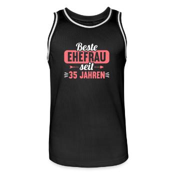Beste Ehefrau Bester Ehemann seit 35 Jahren - Männer Basketball-Trikot - Schwarz/Weiß - Vorne - AI Model Male 185 dark (185cm)