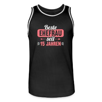 Beste Ehefrau Bester Ehemann seit 15 Jahren - Männer Basketball-Trikot - Schwarz/Weiß - Vorne - AI Model Male 185 dark (185cm)