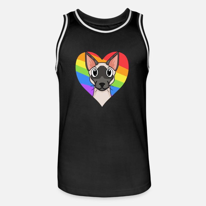 Gatto siamese - Maglia da basket per uomo - nero/bianco