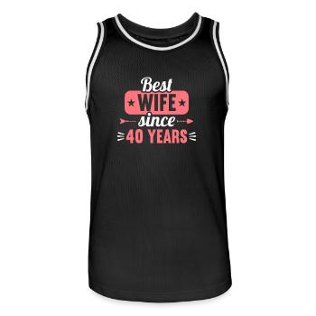 Best Wife Since 40 Years 40th Wedding day - Männer Basketball-Trikot - Schwarz/Weiß - Vorne - AI Model Male 185 dark (185cm)