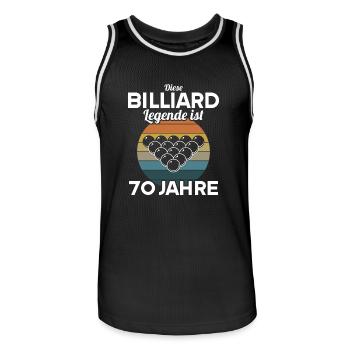 Diese Billiard Legende ist 70 Jahre 70 Geburtstag - Männer Basketball-Trikot - Schwarz/Weiß - Vorne - AI Model Male 185 dark (185cm)