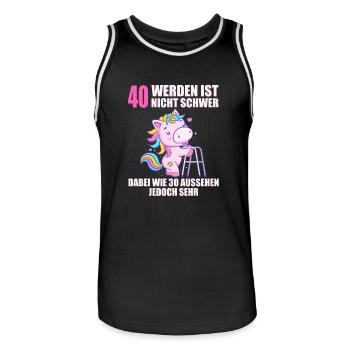 40 werden ist nicht schwer wie 30 aussehen sehr - Männer Basketball-Trikot - Schwarz/Weiß - Vorne - AI Model Male 185 dark (185cm)