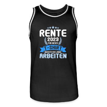 Retraité 2023 Retraité 2023 Pension 2023 - Maillot de basket Homme - noir/blanc - Devant - AI Model Male 185 dark (185cm)