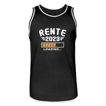 Rentner 2023 Rentnerin 2023 Rente 2023 - Männer Basketball-Trikot - Schwarz/Weiß - Vorne - AI Model Male 185 dark (185cm)