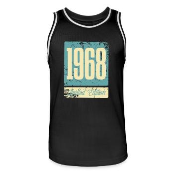 1968 Naissance Anniversaire Année de naissance - Maillot de basket Homme - noir/blanc - Devant - AI Model Male 185 dark (185cm)