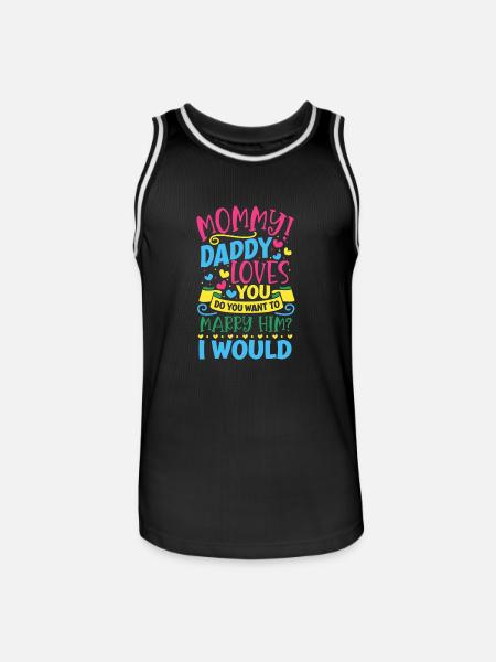 Mama willst du Papa heiraten - Männer Basketball-Trikot - Schwarz/Weiß