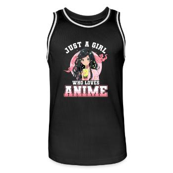 Just a girl who loves Anime - Männer Basketball-Trikot - Schwarz/Weiß - Vorne - AI Model Male 185 dark (185cm)