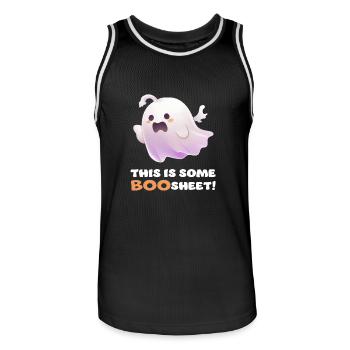 Lustiger Boo Sheet Spruch Süßer Halloween Geist - Männer Basketball-Trikot - Schwarz/Weiß - Vorne - AI Model Male 185 dark (185cm)