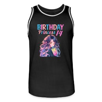 Anime Mandga Boba Bubble Tea 14. Geburtstag - Männer Basketball-Trikot - Schwarz/Weiß - Vorne - AI Model Male 185 dark (185cm)