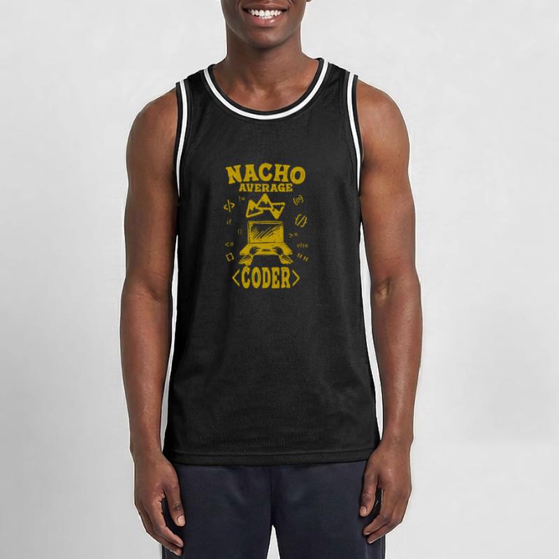 Programmierer Codierung Lustig Nacho Durchschnittlicher Hacker Computer Männer Basketball-Trikot