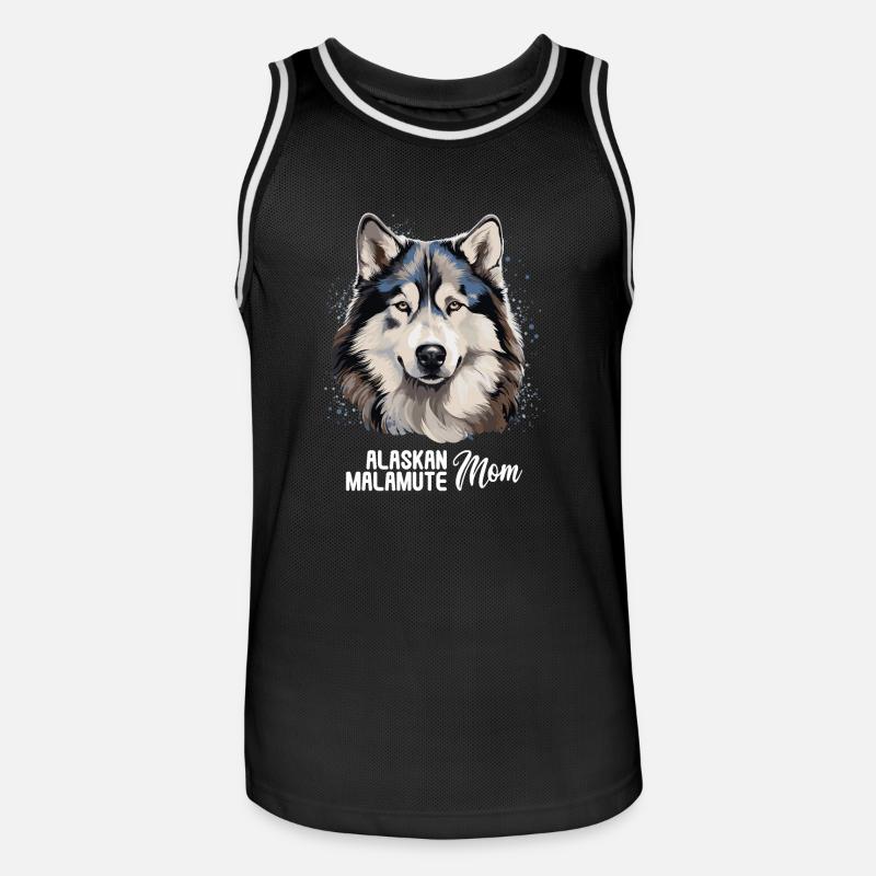 Pies Alaskan Malamute - Koszulka koszykarska męska - czarny/biały