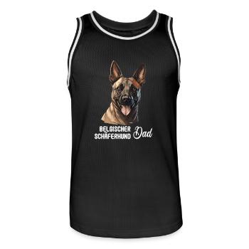 Hund Belgischer Schäferhund - Männer Basketball-Trikot - Schwarz/Weiß - Vorne - AI Model Male 185 dark (185cm)