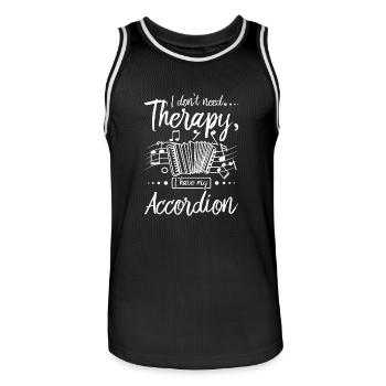 I don't need therapy I have my accordion - Men's Basketball Jersey - black/white - Front - AI Model Male 185 dark (185cm)