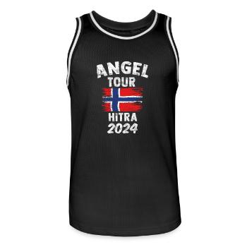 HITRA 2024 - Angel Tour Norwegen Personalisierbar - Männer Basketball-Trikot - Schwarz/Weiß - Vorne - AI Model Male 185 dark (185cm)