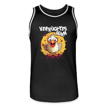 Huhn Hühner Hühnerbesitzer Verrücktes Huhn - Männer Basketball-Trikot - Schwarz/Weiß - Vorne - AI Model Male 185 dark (185cm)