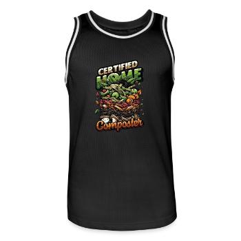 Composting Enthusiast Vermiculture Kompostierung - Männer Basketball-Trikot - Schwarz/Weiß - Vorne - AI Model Male 185 dark (185cm)