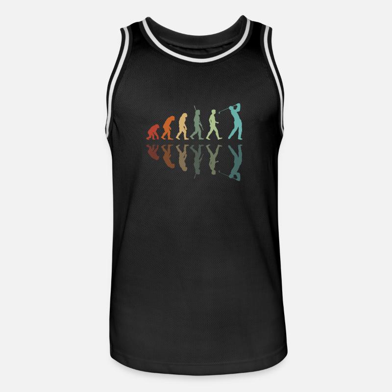 Golf Evolution - Golfer Evolution - Männer Basketball-Trikot - Schwarz/Weiß