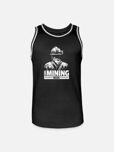 Kohlebergbau Mode - Minenarbeiter Geschenk - Männer Basketball-Trikot - Schwarz/Weiß