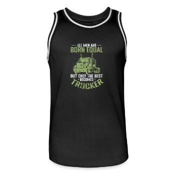 Only the best becomes Trucker Beruf - Männer Basketball-Trikot - Schwarz/Weiß - Vorne - AI Model Male 185 dark (185cm)