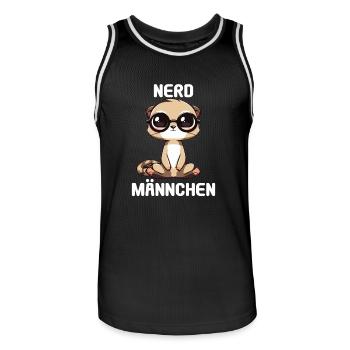 Nerdmännchen Junge Jungen Erdmännchen Nerdy Nerd - Männer Basketball-Trikot - Schwarz/Weiß - Vorne - AI Model Male 185 dark (185cm)