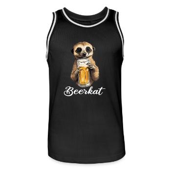 Erdmännchen Trinkt Bier Meerkat Beerkat - Männer Basketball-Trikot - Schwarz/Weiß - Vorne - AI Model Male 185 dark (185cm)
