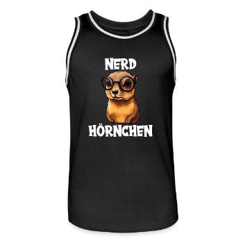 Nerdhörnchen Junge Jungen Erdhörnchen Nerdy Nerd - Männer Basketball-Trikot - Schwarz/Weiß - Vorne - AI Model Male 185 dark (185cm)
