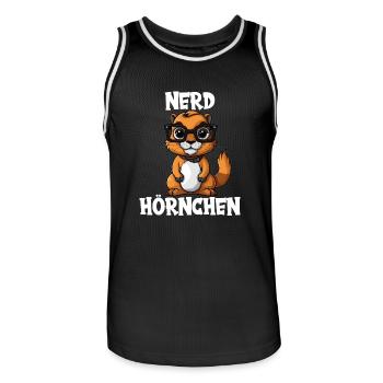Nerdhörnchen Junge Jungen Erdhörnchen Nerdy Nerd - Männer Basketball-Trikot - Schwarz/Weiß - Vorne - AI Model Male 185 dark (185cm)
