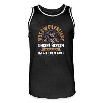 Hund Rottweiler - Männer Basketball-Trikot - Schwarz/Weiß - Vorne - AI Model Male 185 dark (185cm)
