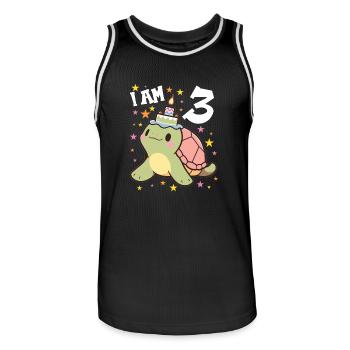 Ich bin 3 Schildkröten Schildkröte 3. Geburtstag - Männer Basketball-Trikot - Schwarz/Weiß - Vorne - AI Model Male 185 dark (185cm)