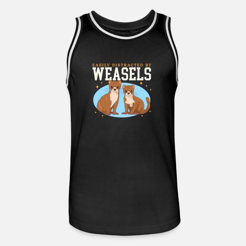 Weasel Hermännchen Dwarf Weasel Gift - Men's Basketball Jersey - black/white