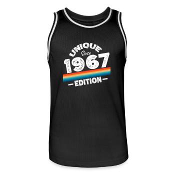 Unique depuis 1967 Edition Anniversaire Millésime 1967 - Maillot de basket Homme - noir/blanc - Devant - AI Model Male 185 dark (185cm)