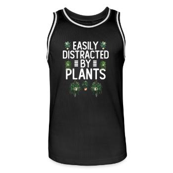 Easily Distracted By Plants Pflanzen Garten - Männer Basketball-Trikot - Schwarz/Weiß - Vorne - AI Model Male 185 dark (185cm)
