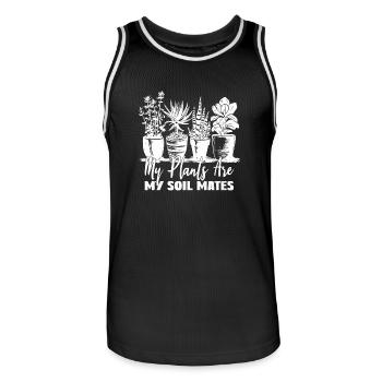 Les plantes sont mon cadeau de jardin de jardinier Mate sol - Maillot de basket Homme - noir/blanc - Devant - AI Model Male 185 dark (185cm)