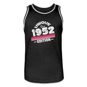 Unique Since 1952 Edition Birthday Vintage 1952 - Men's Basketball Jersey - black/white - Front - AI Model Male 185 dark (185cm)