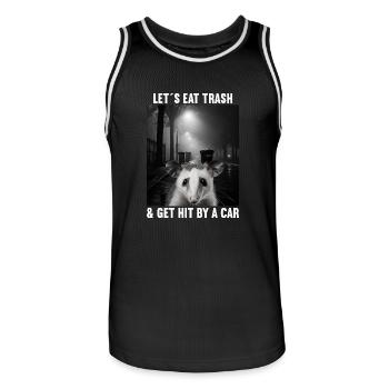 Lets eat Trash and get hit by a Car Opossum Possum - Männer Basketball-Trikot - Schwarz/Weiß - Vorne - AI Model Male 185 dark (185cm)