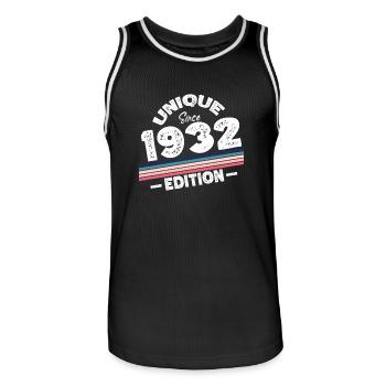 Unique depuis 1932 Edition Anniversaire Millésime 1932 - Maillot de basket Homme - noir/blanc - Devant - AI Model Male 185 dark (185cm)