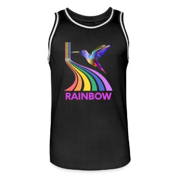 Rainbow - Men's Basketball Jersey - black/white - Front - AI Model Male 185 dark (185cm)