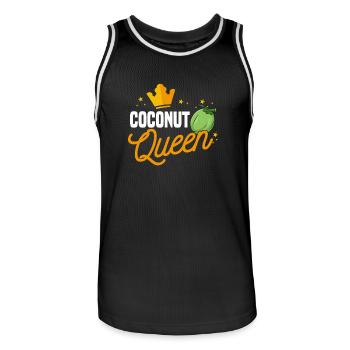 Coconut Queen - Men's Basketball Jersey - black/white - Front - AI Model Male 185 dark (185cm)