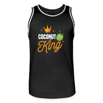 Coconut King - Men's Basketball Jersey - black/white - Front - AI Model Male 185 dark (185cm)