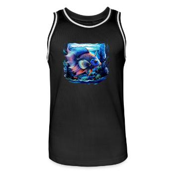 Skalar - Männer Basketball-Trikot - Schwarz/Weiß - Vorne - AI Model Male 185 dark (185cm)