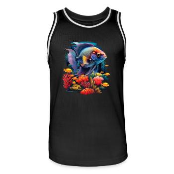 Skalar - Männer Basketball-Trikot - Schwarz/Weiß - Vorne - AI Model Male 185 dark (185cm)